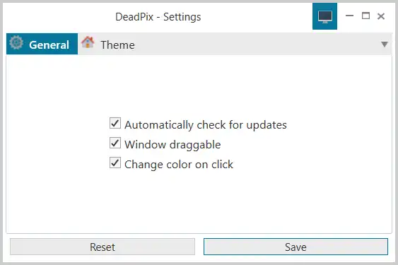 DeadPix settings