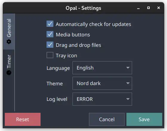 Opal settings